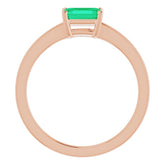 14K Rose Lab-Grown Emerald Ring